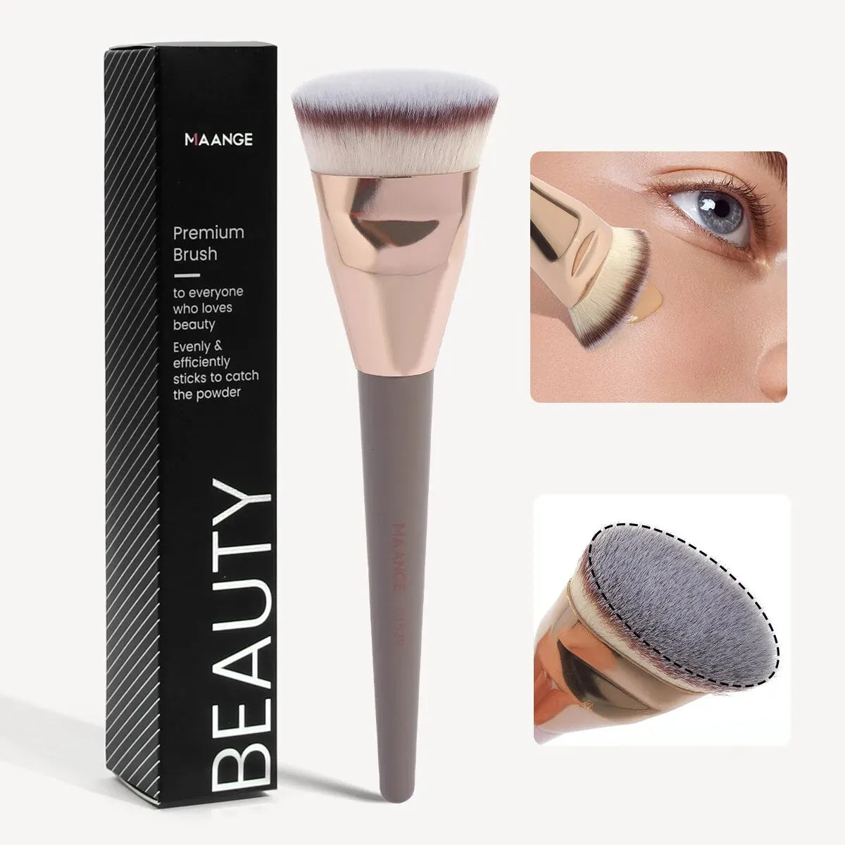 MAANGE Single Flat Round Tube Flat Head Foundation Concealer Brush