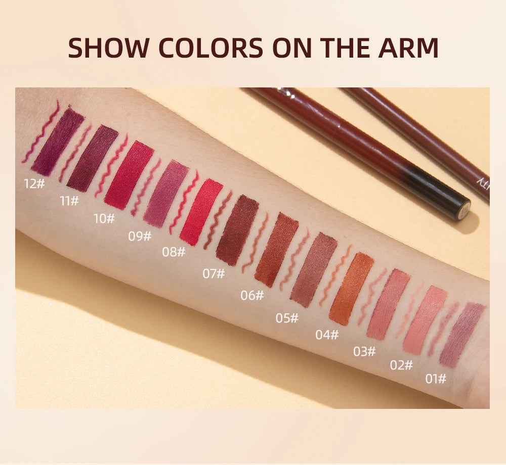 2025 New Matte Nude Lipstick Pen Long Lasting Lipliner Lip Pencil Waterproof Lip Liner Contour Sexy Red Lip
