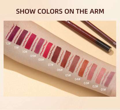 2025 New Matte Nude Lipstick Pen Long Lasting Lipliner Lip Pencil Waterproof Lip Liner Contour Sexy Red Lip
