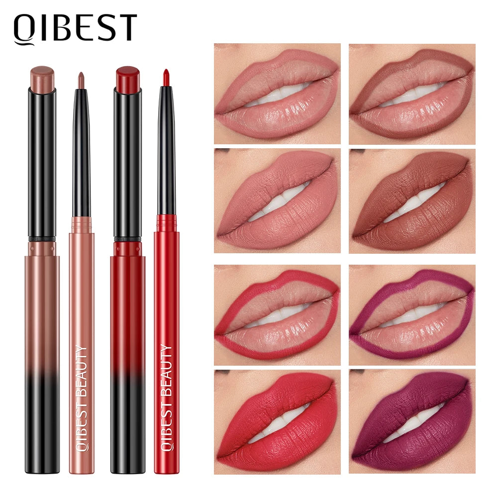 2025 New Matte Nude Lipstick Pen Long Lasting Lipliner Lip Pencil Waterproof Lip Liner Contour Sexy Red Lip