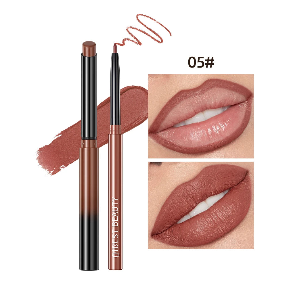 2025 New Matte Nude Lipstick Pen Long Lasting Lipliner Lip Pencil Waterproof Lip Liner Contour Sexy Red Lip