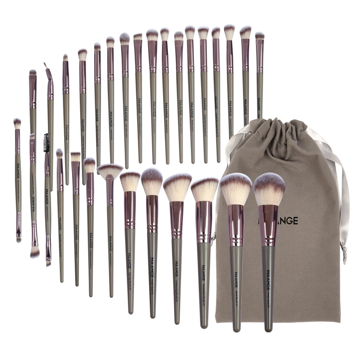 MAANGE 30pcs Professional Makeup Brush Set Foundation Concealers Eye Shadows Powder with Bag