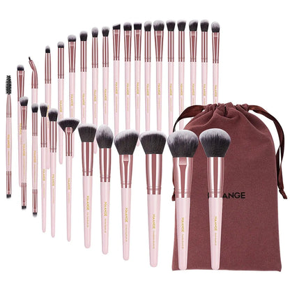 MAANGE 30pcs Professional Makeup Brush Set Foundation Concealers Eye Shadows Powder with Bag