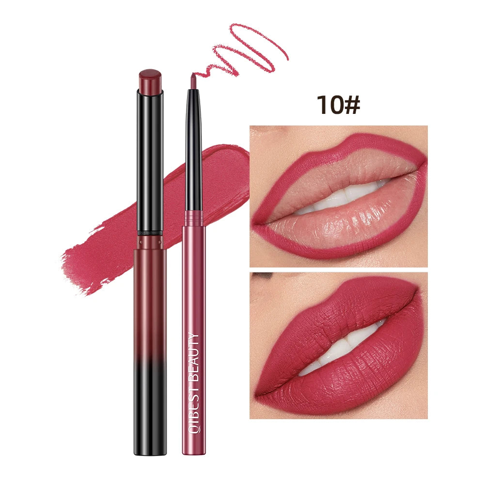 2025 New Matte Nude Lipstick Pen Long Lasting Lipliner Lip Pencil Waterproof Lip Liner Contour Sexy Red Lip