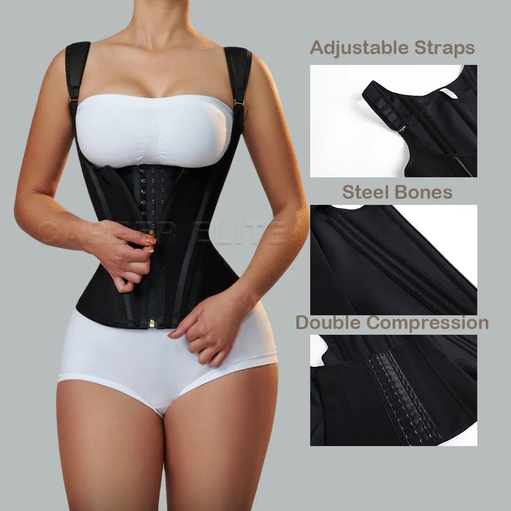 Fajas Waist Shapewear for Women Tummy Control Girdle Workout Shapewear with Adjustable Shoulder Strap